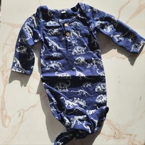 Dinosaur Navy Baby Gown Set